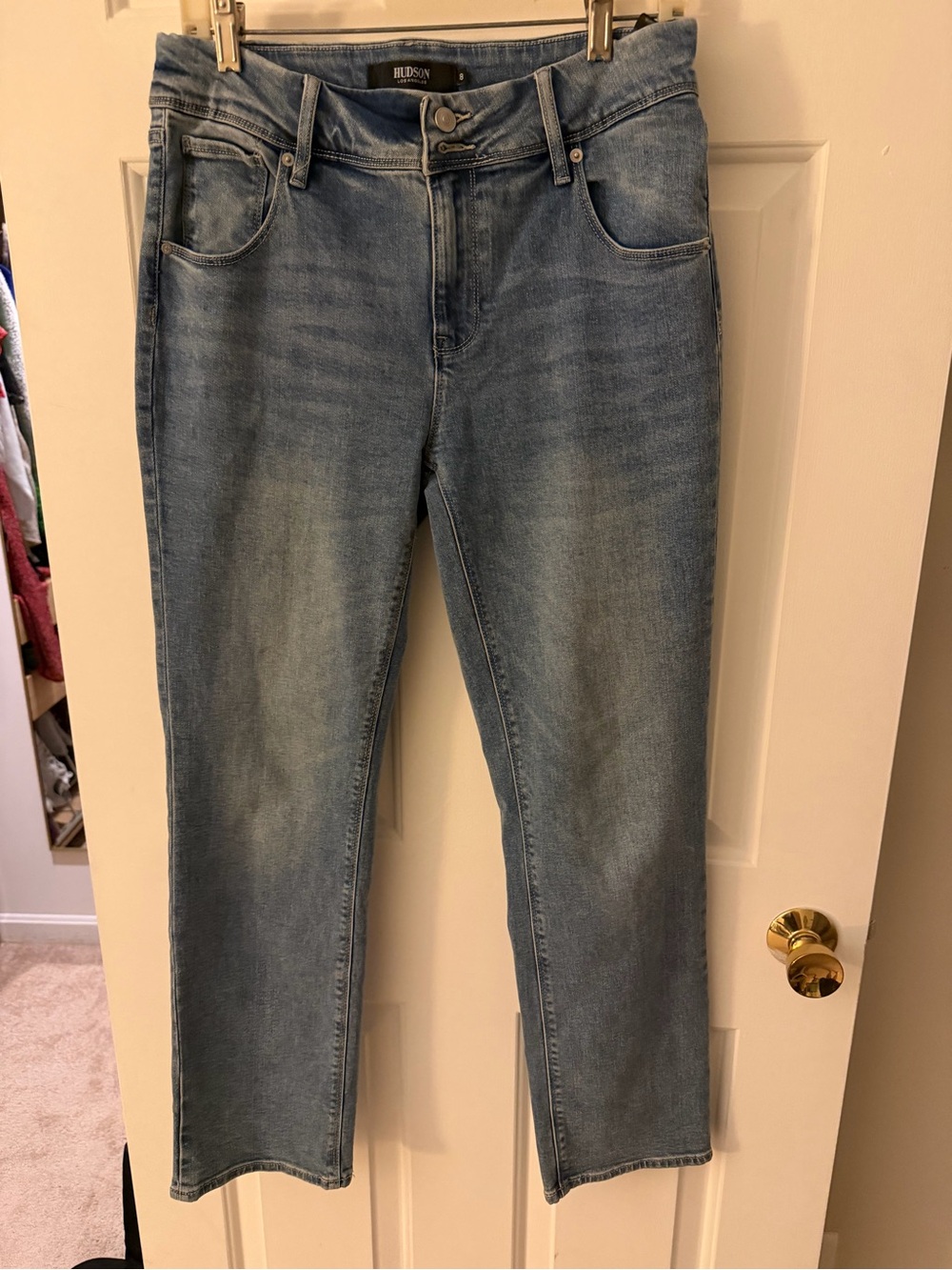 Hudson Jeans Light Wash Straight Leg Denim